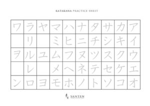 japanese alphabet katakana