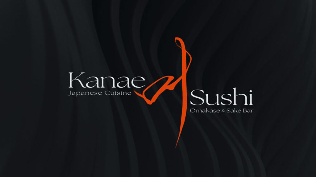 Minimal Japanese calligraphy logo for an omakase sushi bar